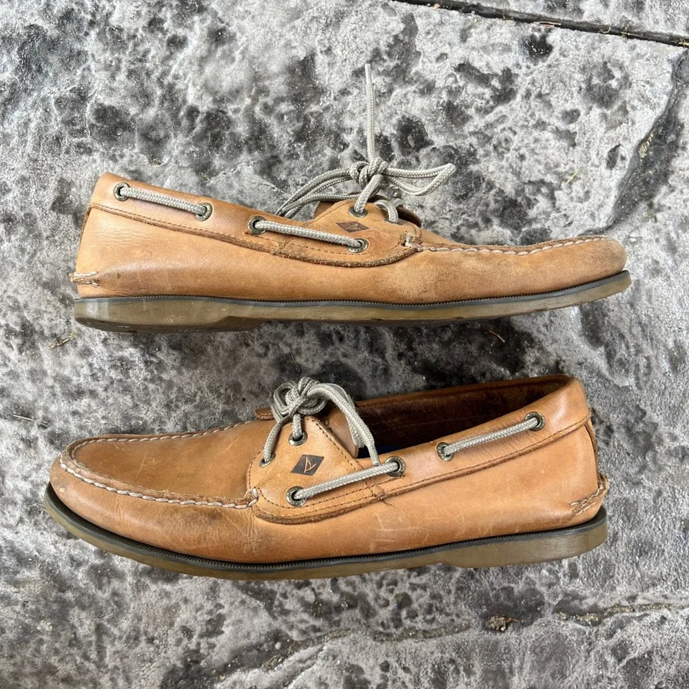 Sperry Top-Sider Mens Authentic Original Leather Boat Shoes Tan 10.5M 0777894